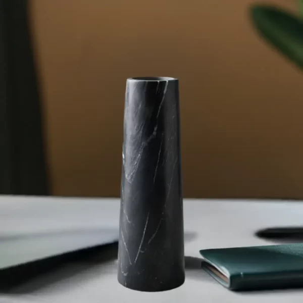 black marble cylinder vase for flowers