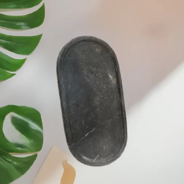 black marble oval tray for daily use