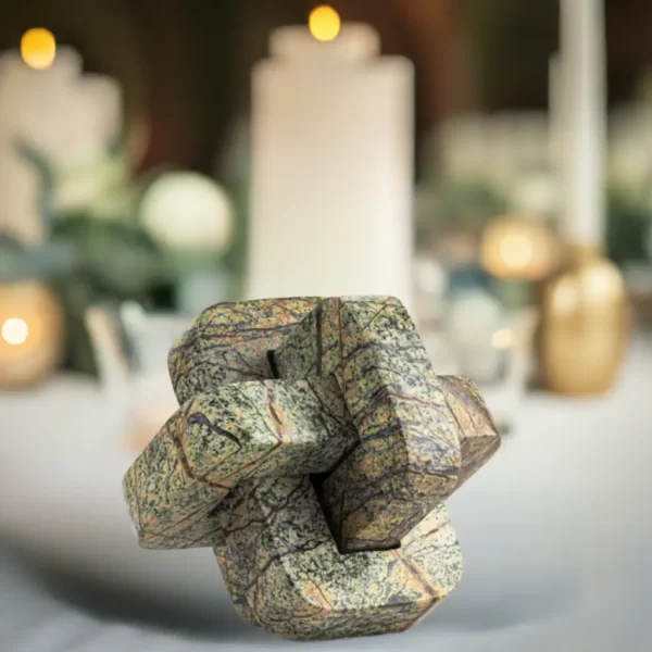 green marble knot sculpture for decor