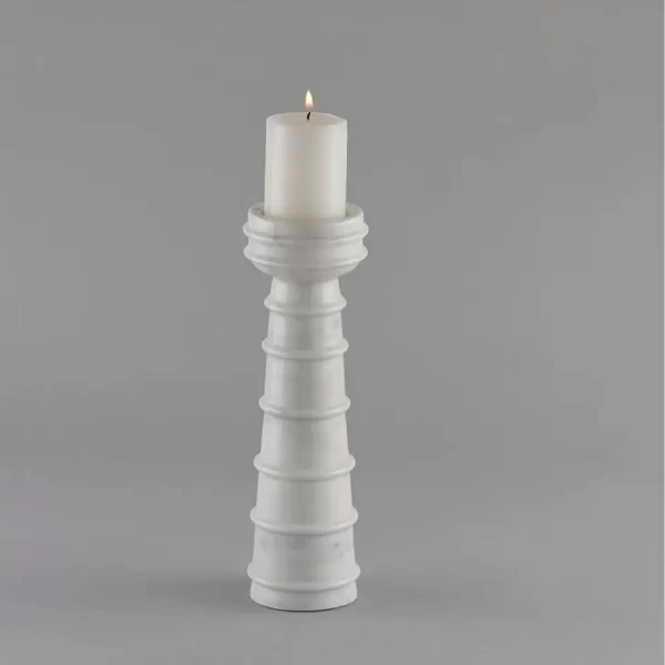 marble candle holder with candle