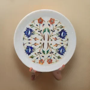 handcrafted marble inlay plate model 240817