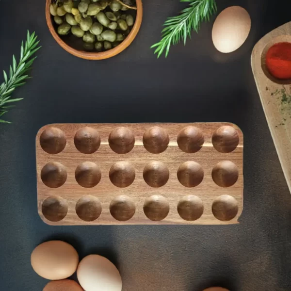 large wooden egg holder