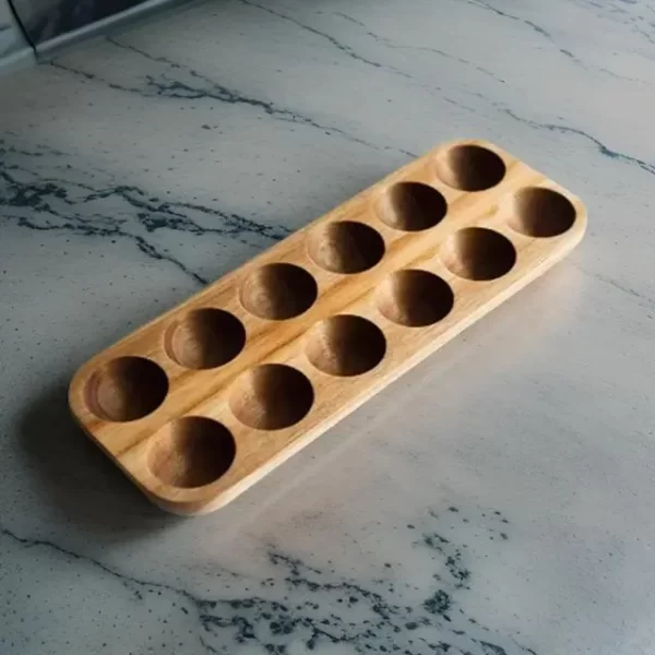 small wooden egg holder