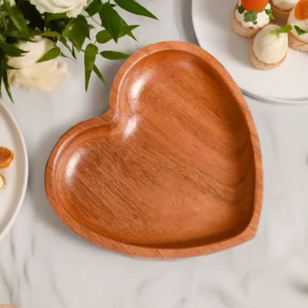 acacia wood dessert plate