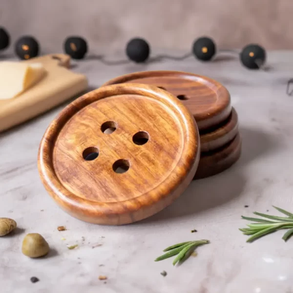 button coasters wooden